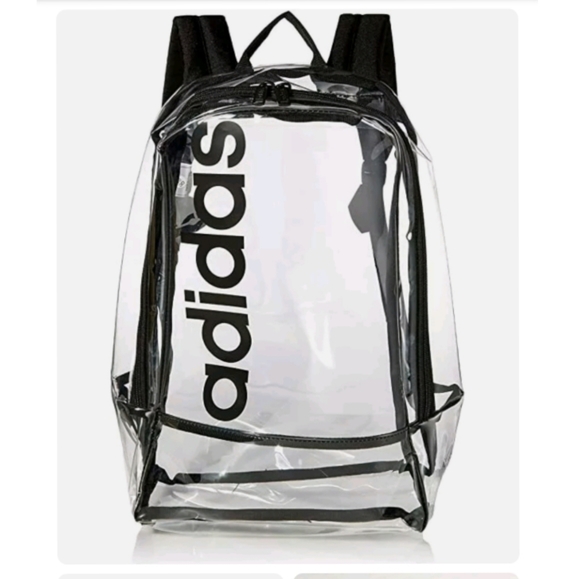 NEW Adidas Clear Linear Backpack with Black Trim